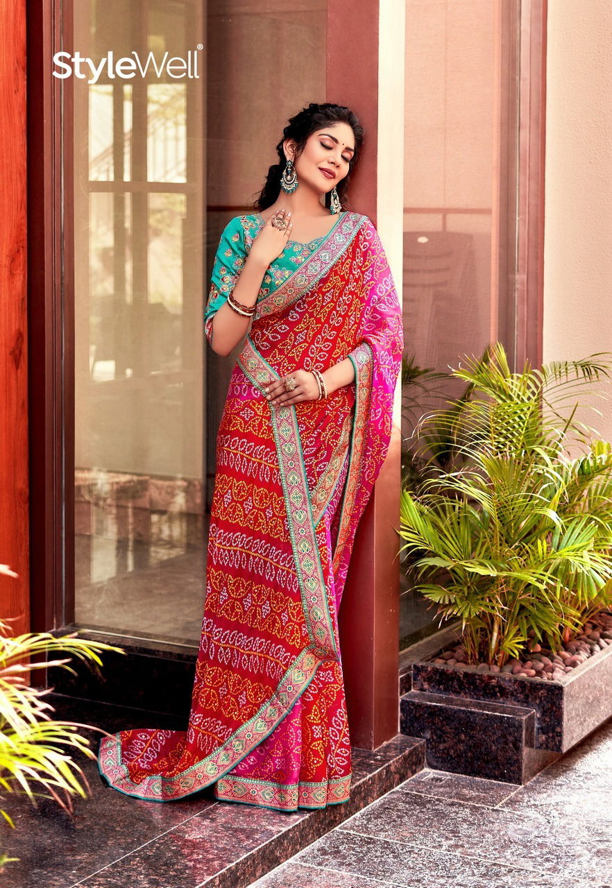 Mangalam Vol 2 By Stylewell Bandhej Wedding Sarees Catalog